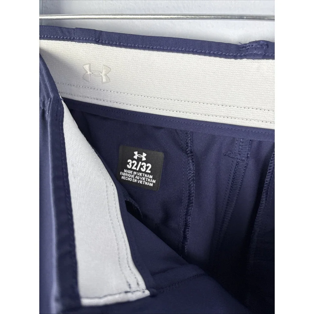 Under‎ Armour UA Drive Golf Pants Stretch Waist Mens 32x32 Navy Blue Straight